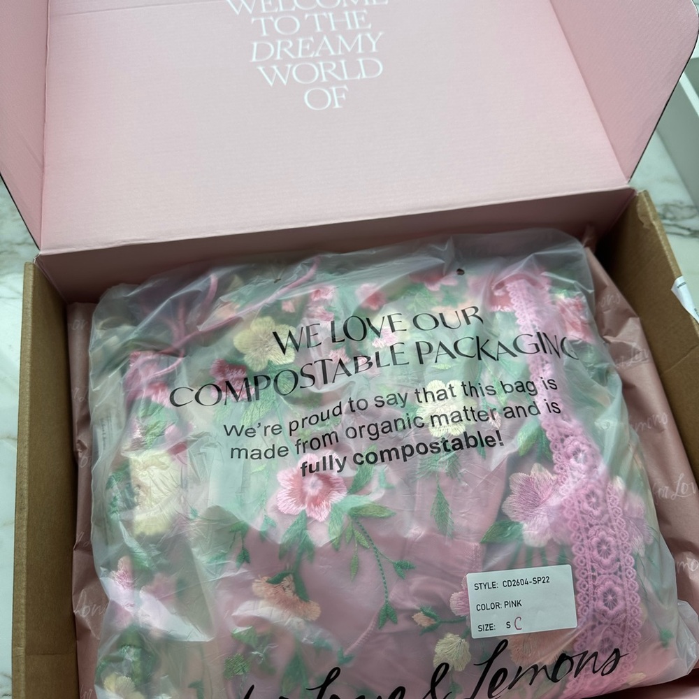 Brand New For Love & Lemons Pink Floral Luna Dress